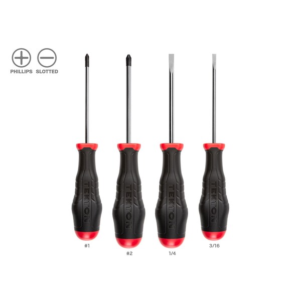 High-Torque Screwdriver Set, 4-Piece (No. 1 - No. 2, 3/16 - 1/4 in.)